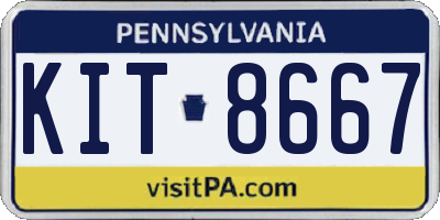 PA license plate KIT8667