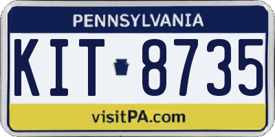 PA license plate KIT8735