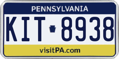 PA license plate KIT8938