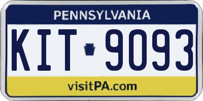 PA license plate KIT9093