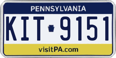 PA license plate KIT9151