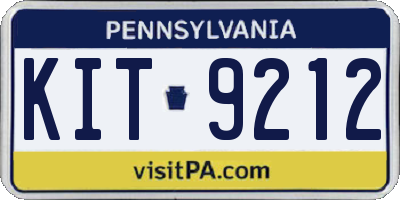 PA license plate KIT9212