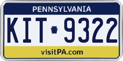 PA license plate KIT9322