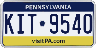 PA license plate KIT9540