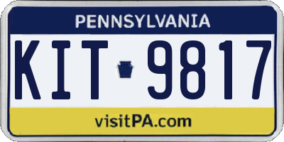 PA license plate KIT9817