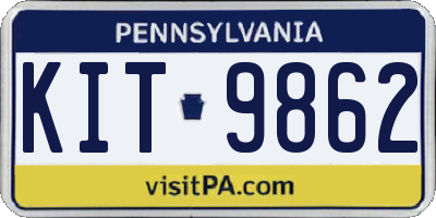 PA license plate KIT9862