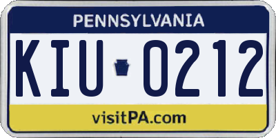 PA license plate KIU0212
