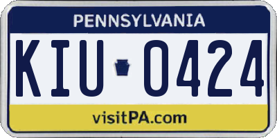 PA license plate KIU0424