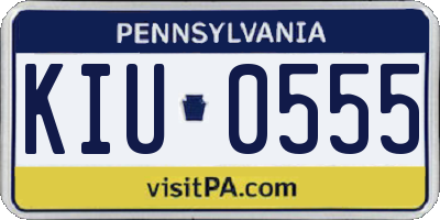 PA license plate KIU0555