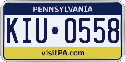 PA license plate KIU0558
