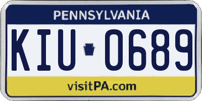 PA license plate KIU0689