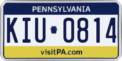 PA license plate KIU0814