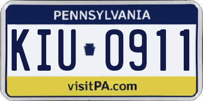 PA license plate KIU0911