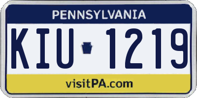 PA license plate KIU1219