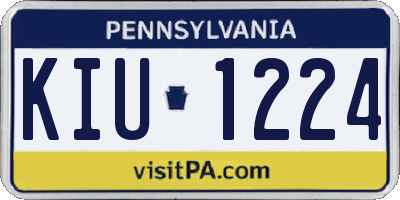 PA license plate KIU1224