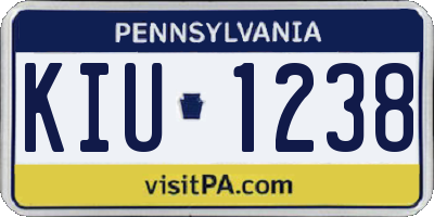 PA license plate KIU1238