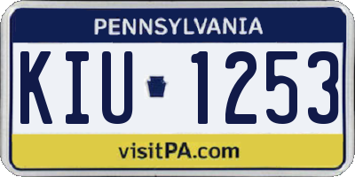 PA license plate KIU1253