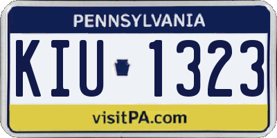 PA license plate KIU1323
