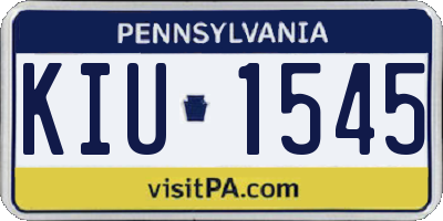 PA license plate KIU1545