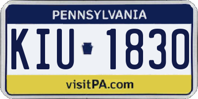 PA license plate KIU1830