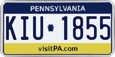 PA license plate KIU1855