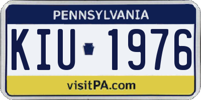 PA license plate KIU1976