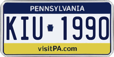 PA license plate KIU1990