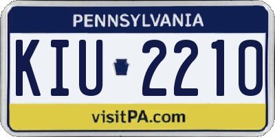 PA license plate KIU2210