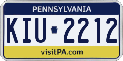 PA license plate KIU2212