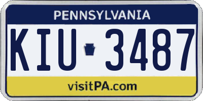 PA license plate KIU3487
