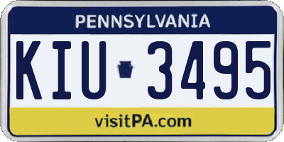 PA license plate KIU3495