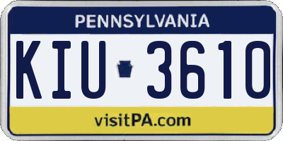 PA license plate KIU3610