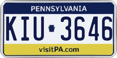 PA license plate KIU3646
