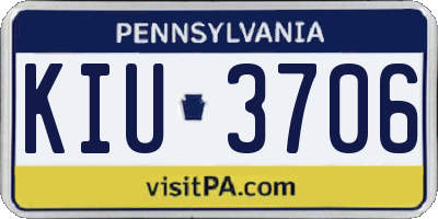 PA license plate KIU3706
