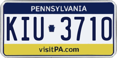 PA license plate KIU3710