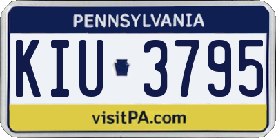 PA license plate KIU3795