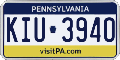 PA license plate KIU3940
