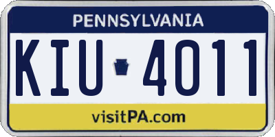 PA license plate KIU4011