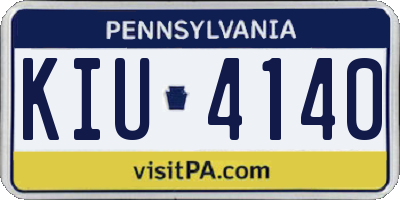 PA license plate KIU4140