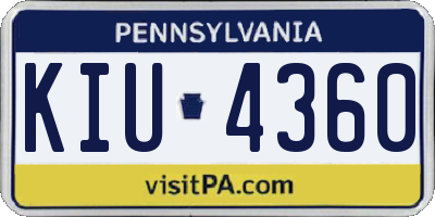 PA license plate KIU4360