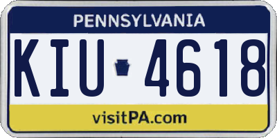 PA license plate KIU4618