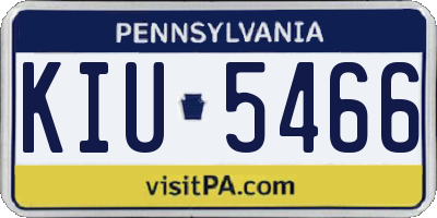 PA license plate KIU5466