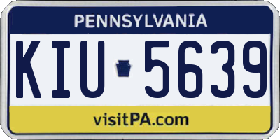 PA license plate KIU5639