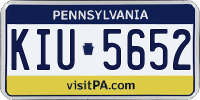 PA license plate KIU5652