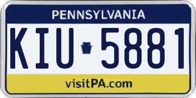 PA license plate KIU5881