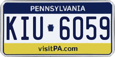 PA license plate KIU6059