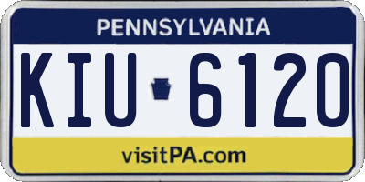 PA license plate KIU6120