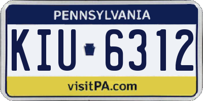 PA license plate KIU6312