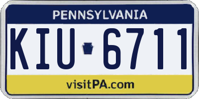 PA license plate KIU6711
