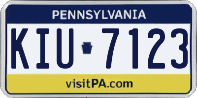 PA license plate KIU7123